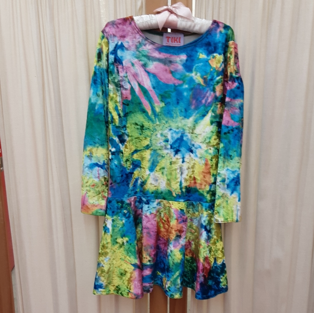 Tiki Girls Tie Dye Velvet Dress Size 5